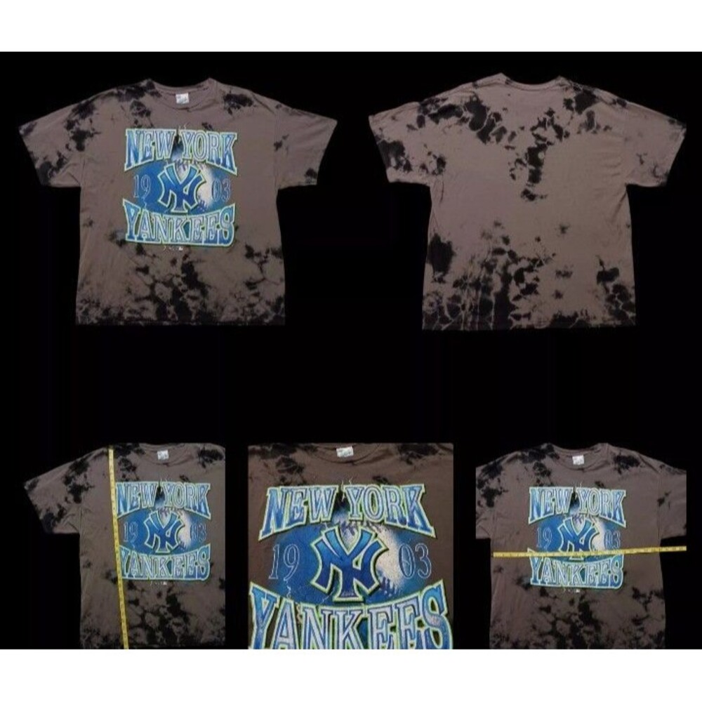 '47 Vintage Retro NEW YORK YANKEES Tie Dye Gray/Black Shirt Adult Size 2XL